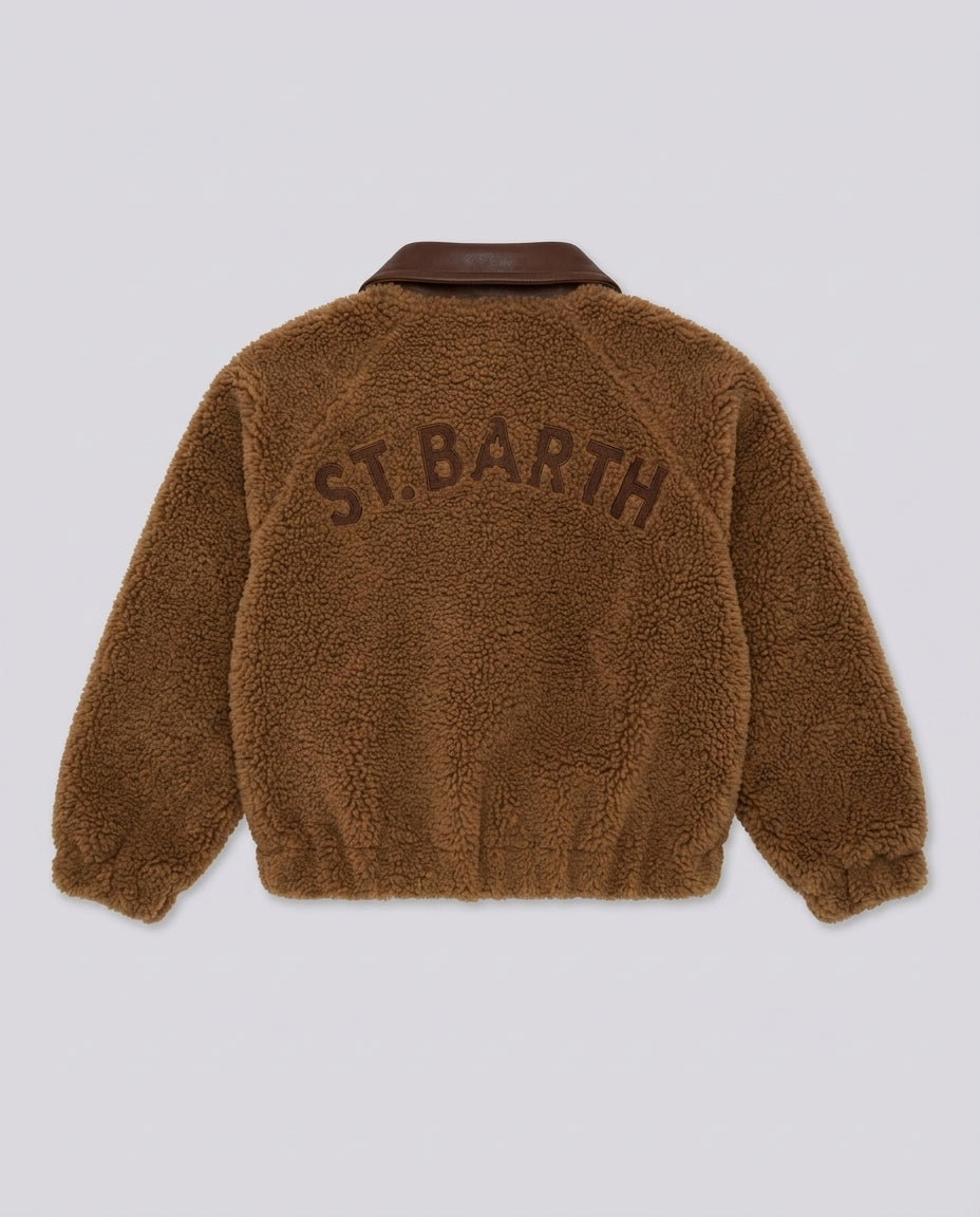 Giacca Teddy Saint Barth Kids Cammello – fronte