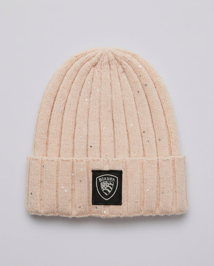 Beanie Blauer Kids Rosa Cipria da bambina – fronte