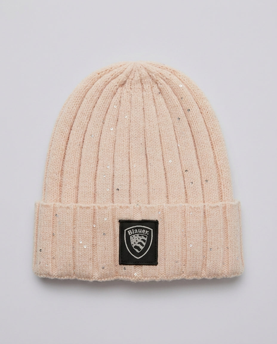 Beanie Blauer Kids Rosa Cipria da bambina – fronte