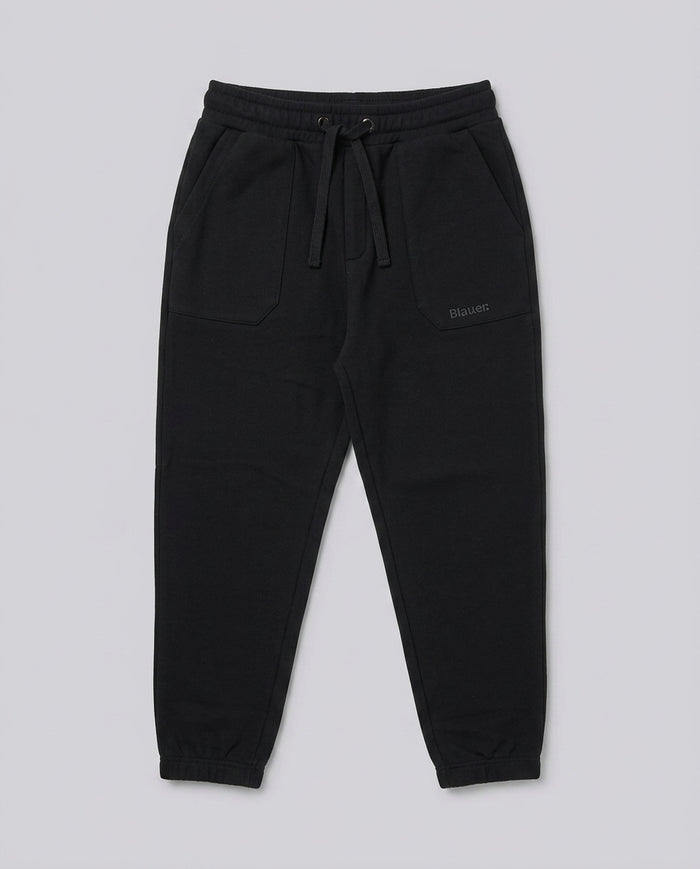 Pantaloni Blauer Kids neri con coulisse da bambino 8 anni – fronte