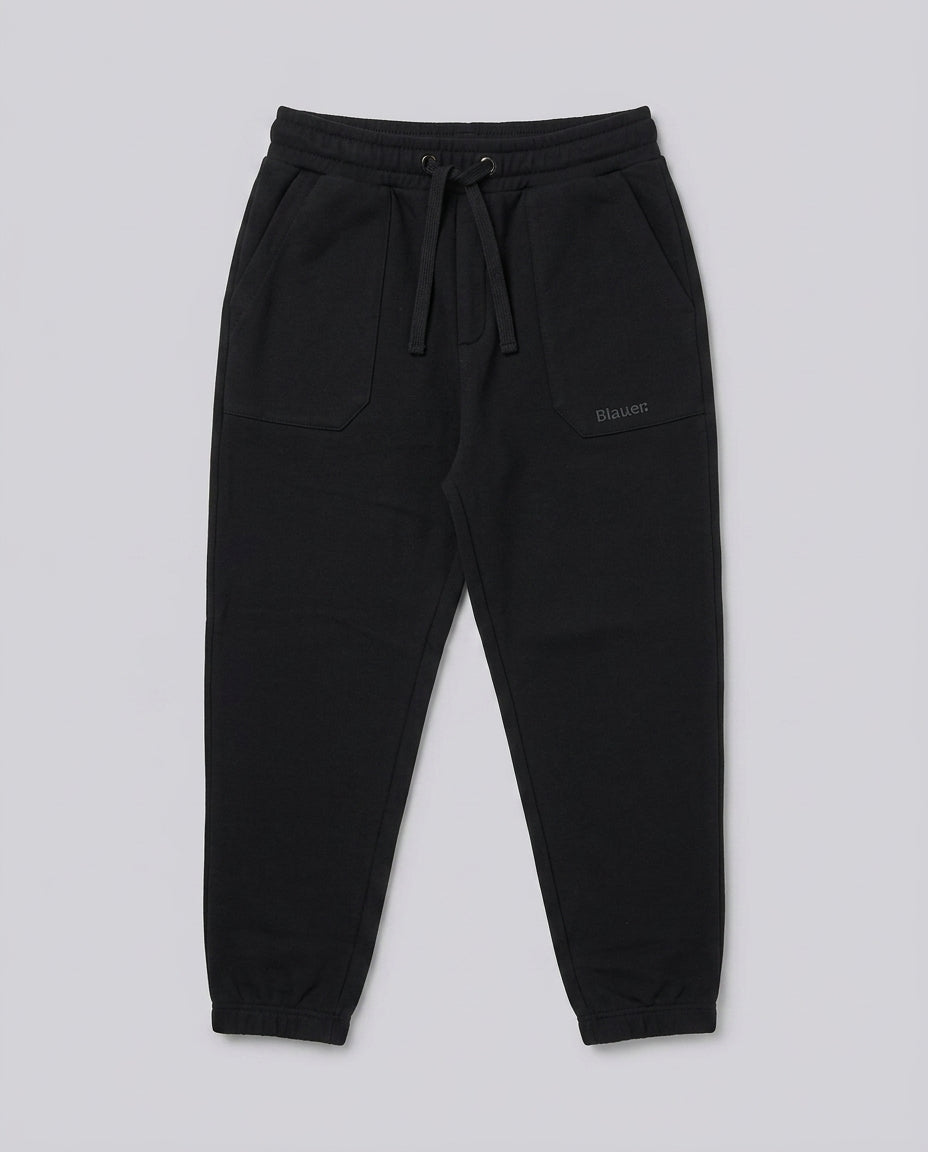 Pantaloni Blauer Kids neri con coulisse da bambino 8 anni – fronte