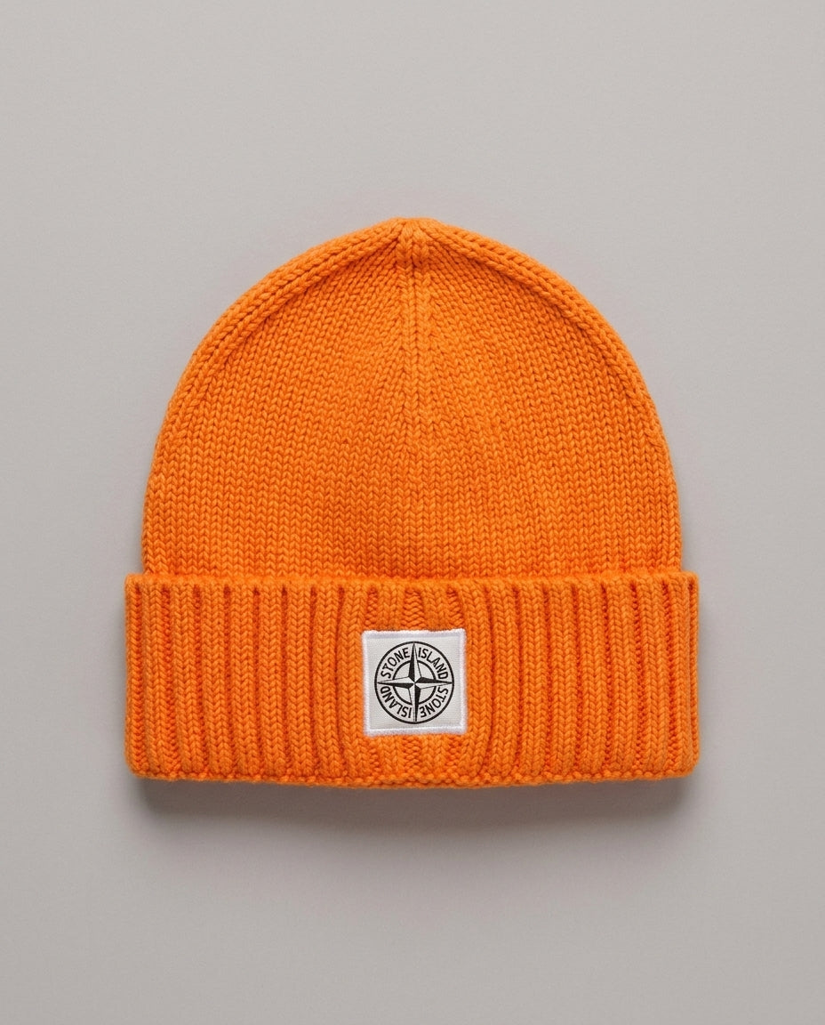 Berretto Stone Island Kids arancio da bimbo – beanie con logo bussola