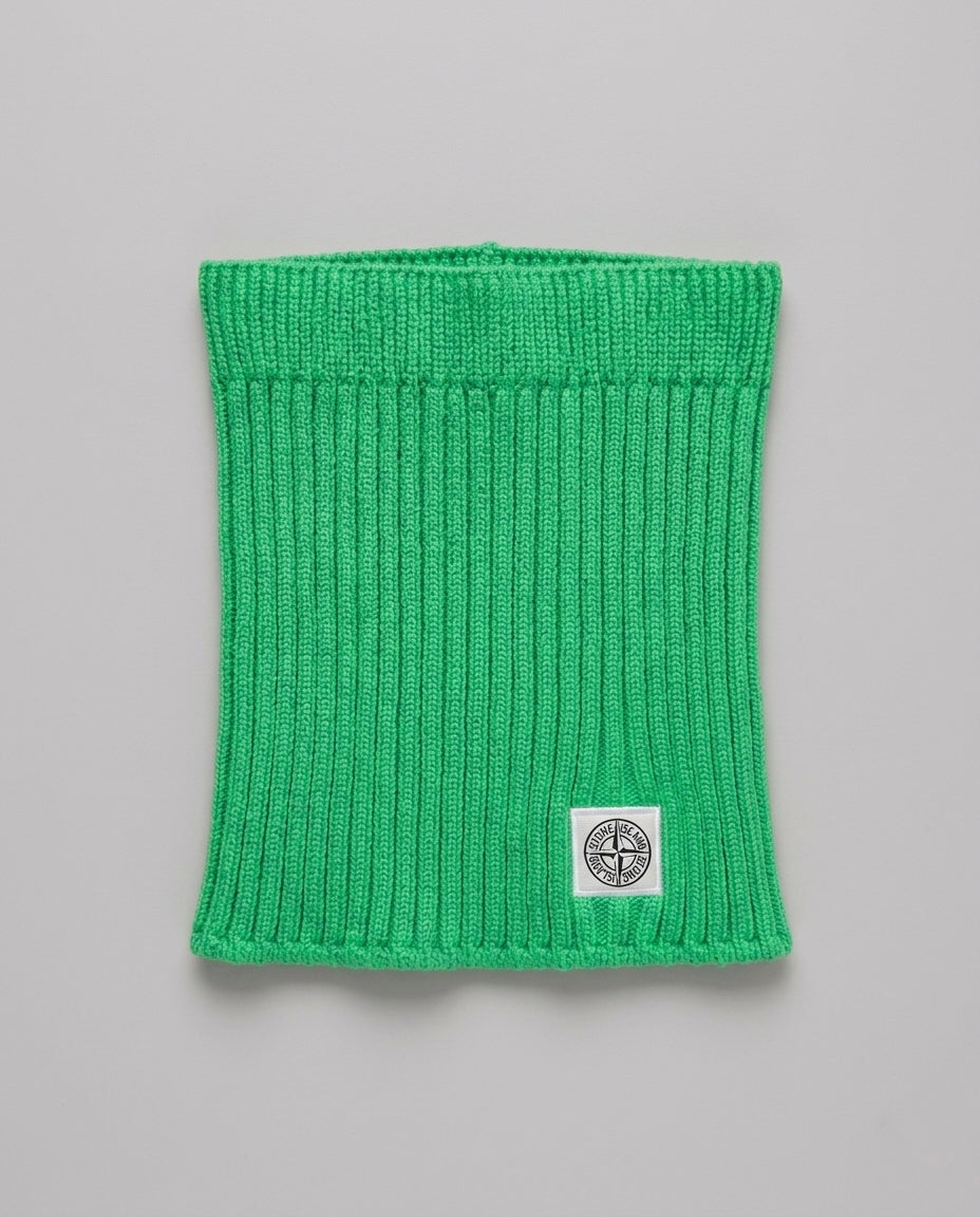 Sciarpa Stone Island Kids verde in maglia da bambino – fronte