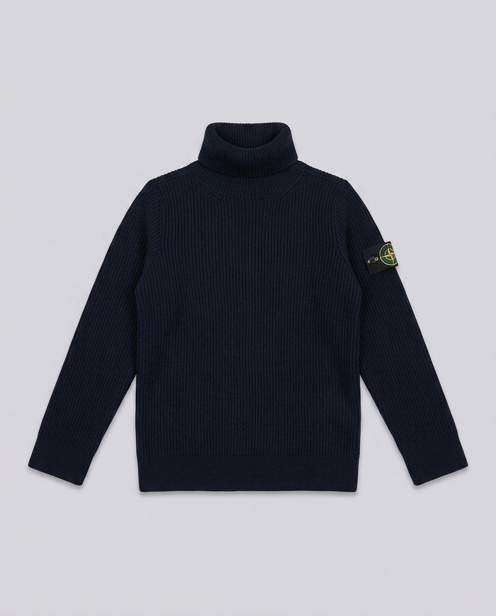 Maglione Stone Island Kids navy a coste da bambino 8 anni – fronte