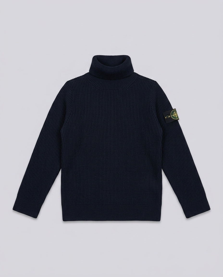 Maglione Stone Island Kids navy a coste da bambino 8 anni – fronte