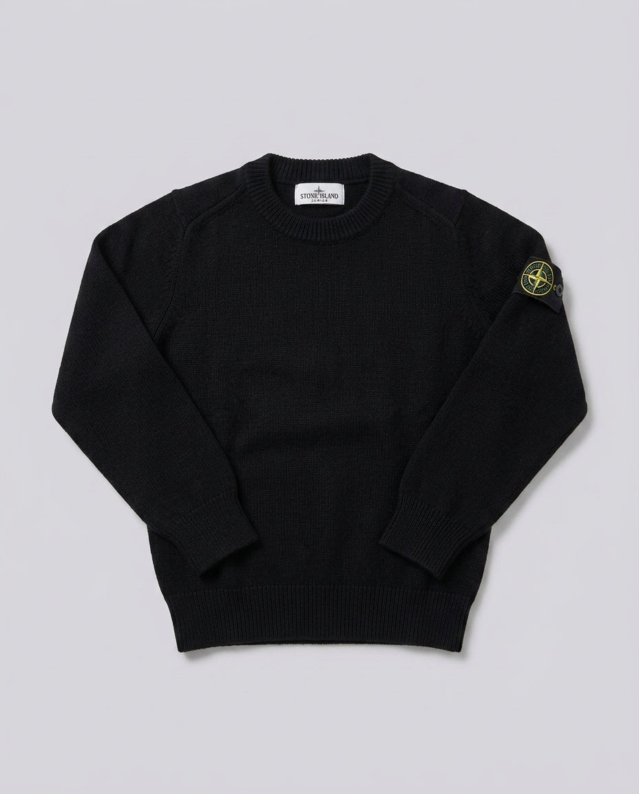Pullover Stone Island Kids nero da bimbo 8 anni – fronte