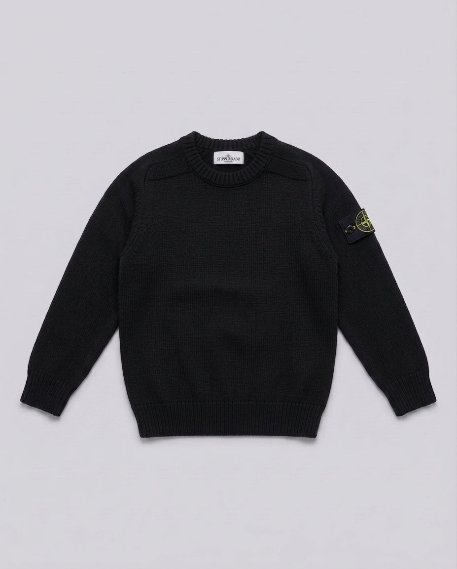 Maglione Stone Island Kids nero da bambino – fronte