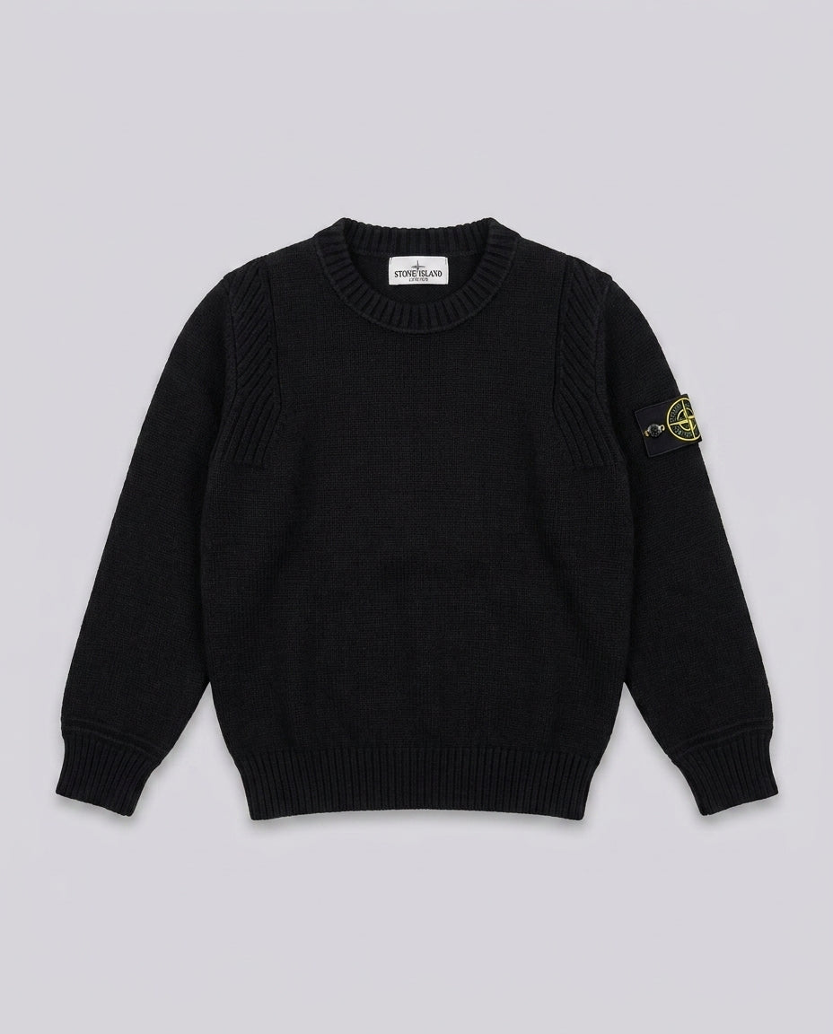 Maglione Stone Island Kids nero da bambino 10 anni – fronte