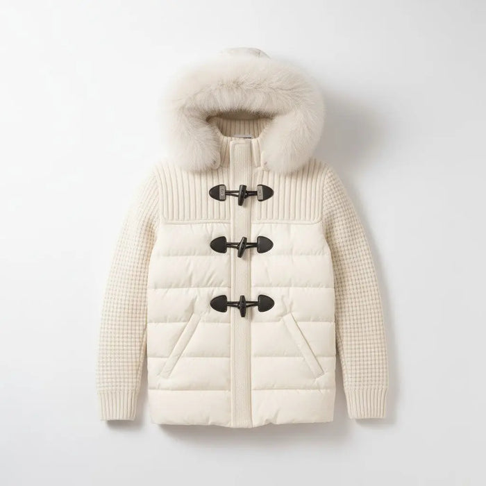 Bark Bianco con Pelliccia | Piumino Con Tasche | Uomo e Donna Bark