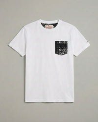 T Shirt Uomo Bianca Con Taschino Nero Bandana | MC2 Saint Barth Mc2 Saint Barth