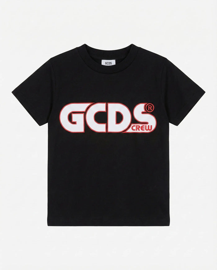 T-SHIRT GCDS LOGO RICAMO NERO GCDS