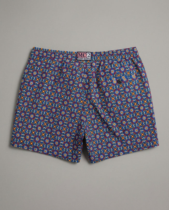 Costume Blu Uomo Mc2 Saint Barth | Stampa Geometrica Mc2 Saint Barth