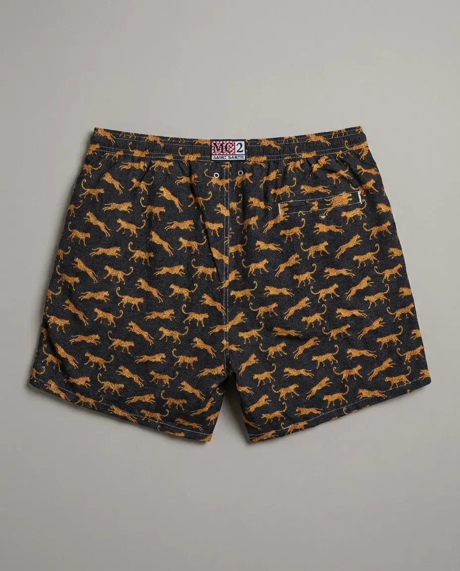 Costume Uomo Lighting 70 nero MC2 Saint Barth | Stampa Leopardi Mc2 Saint Barth