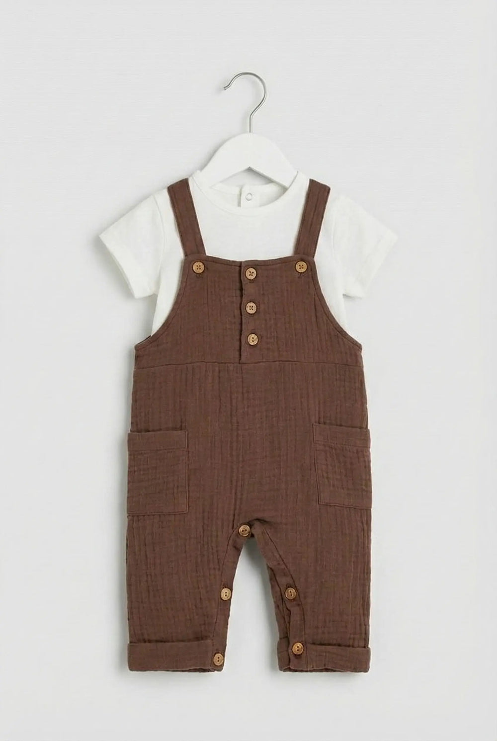 COMPLETO SALOPETTE E MAGLIETTA DA NEONATO LALALU' Lalalu