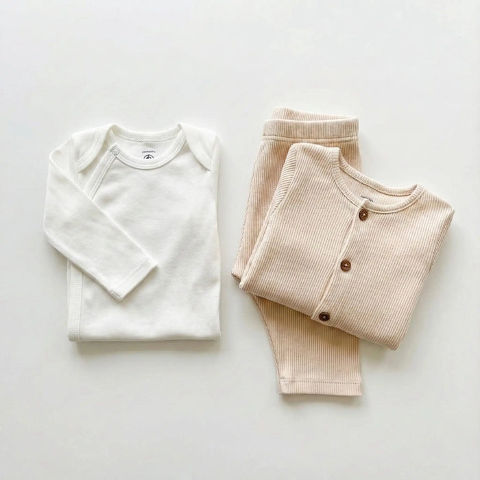 COMPLETO 3 PEZZI BEBÈ IN SPUGNA BOUCLETTE BEBÈ PETIT BATEAU Petit Bateau