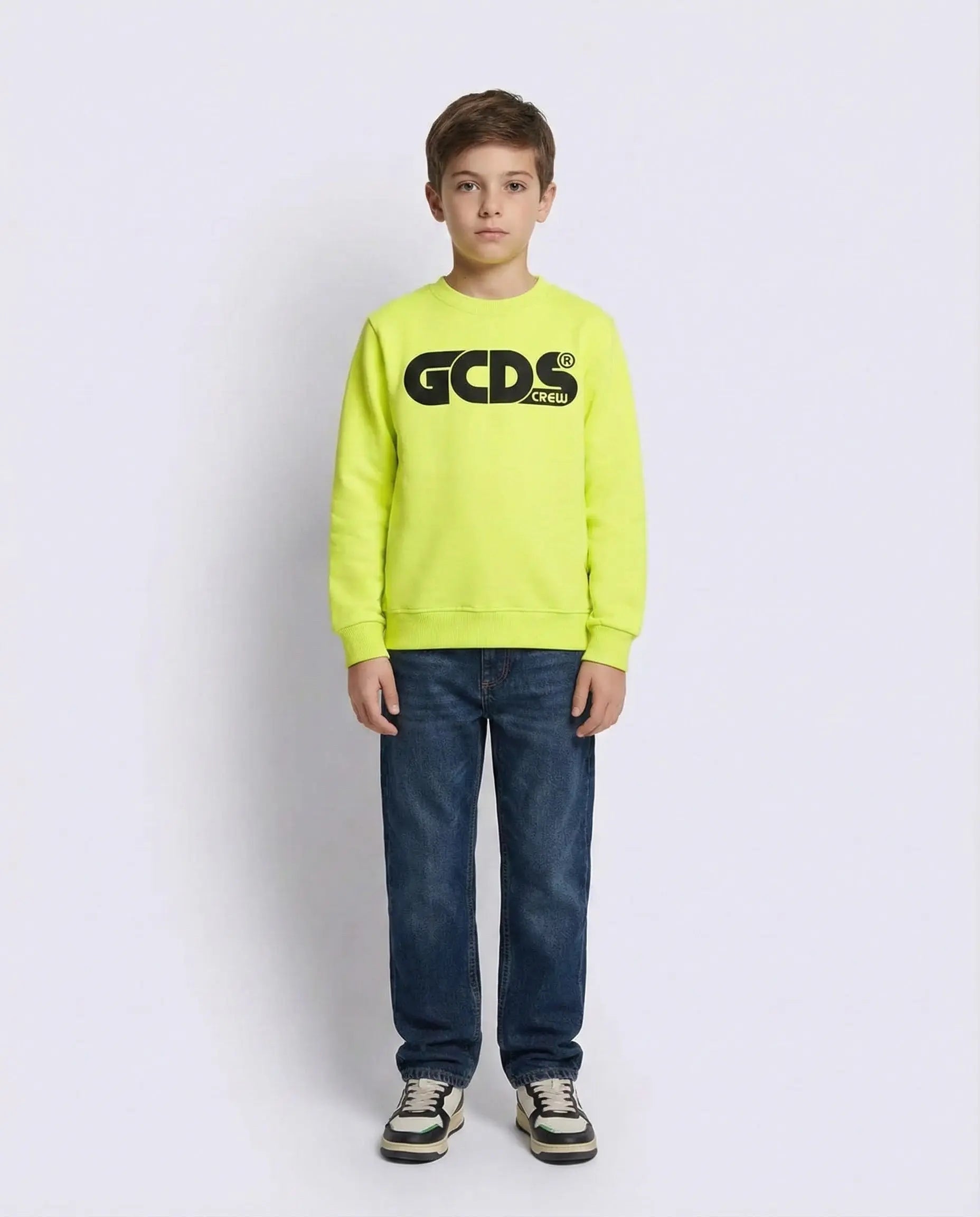 FELPA GCDS CREW FLUO LIME GCDS