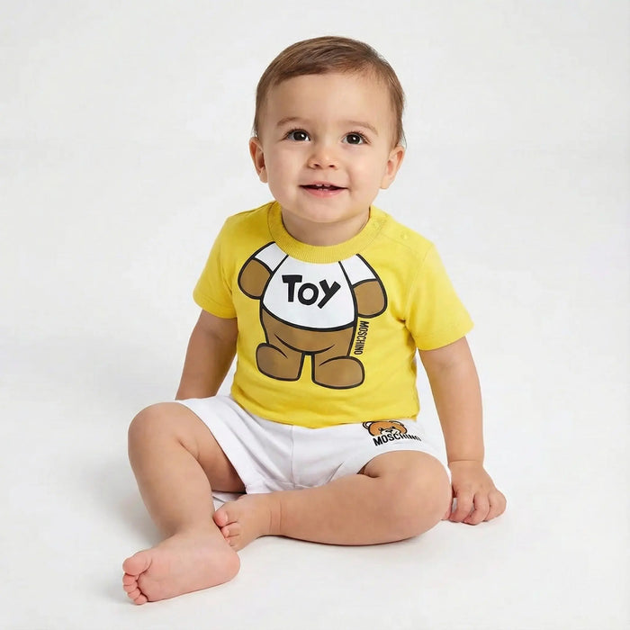 Moschino Bambino Neonato | T Shirt Giallo Logo Toy | Moschino Kids Outlet Moschino Kids Neonato