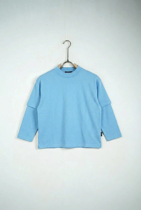 T shirt Bambino Duca Homme Doppia Manica Celeste