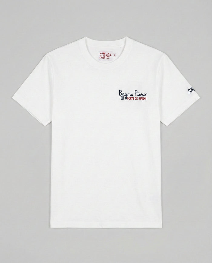 T Shirt Uomo Bianca con Ricamo Forte dei Marmi | Mc2 Saint Barth Mc2 Saint Barth