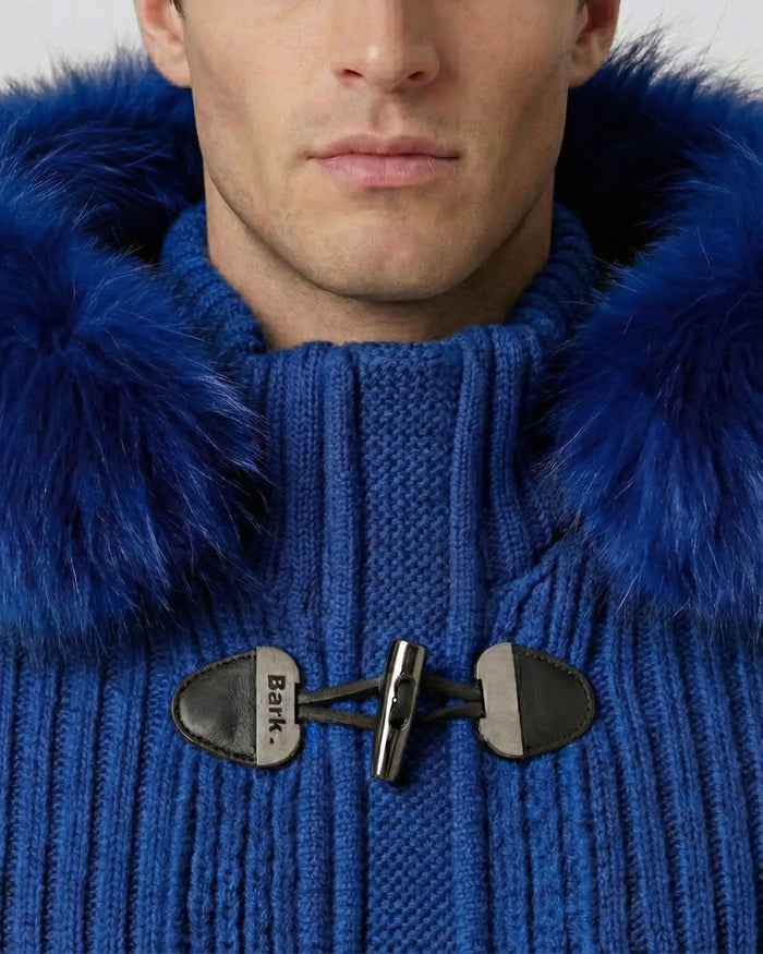 Bark Blu Elettrico con Pelliccia | Giubbotto Unisex | Uomo Donna Bark