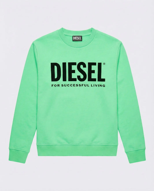 Felpa Diesel | Verde Fluo con Logo | Outlet Diesel
