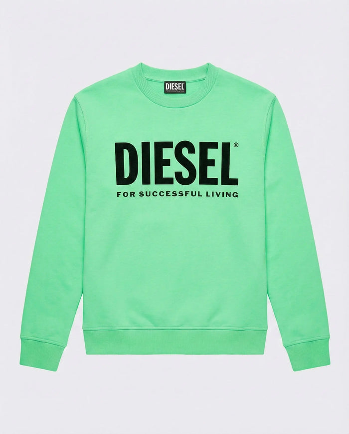 Felpa Diesel | Verde Fluo con Logo | Outlet Diesel