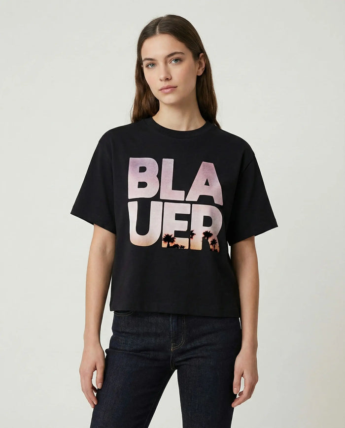 T Shirt Blauer Donna Nero Blauer