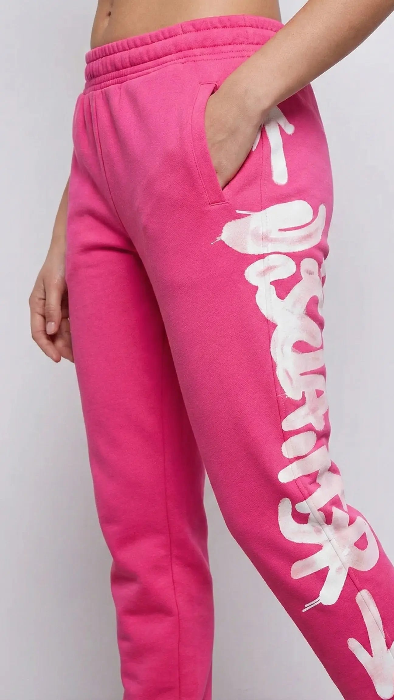 Pantaloni Disclaimer Donna | Logo Laterale | Fucsia Disclaimer