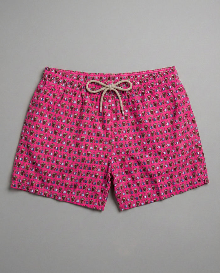 Costume Fucsia Uomo Mc2 Saint Barth | Stampa Cuba Mc2 Saint Barth