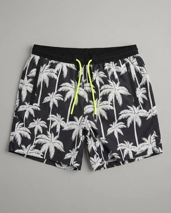 Costume Uomo Lighting 70 Nero MC2 Saint Barth | Stampa Palme Bianche Mc2 Saint Barth