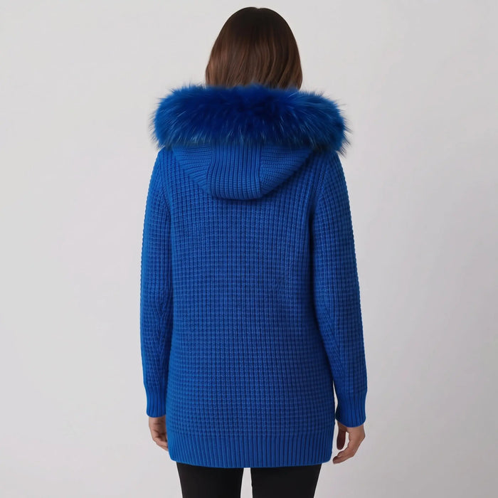 Bark Blu Elettrico con Pelliccia | Giubbotto Unisex | Uomo Donna Bark