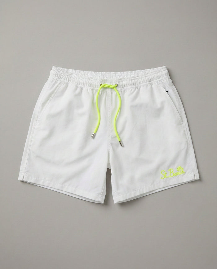 Costume Bianco Uomo Mc2 Saint Barth | Logo Fluo Mc2 Saint Barth