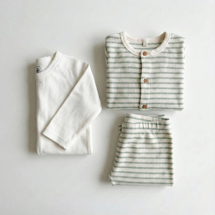 COMPLETO 3 PEZZI BEBÈ IN SPUGNA BOUCLETTE BEBÈ PETIT BATEAU Petit Bateau