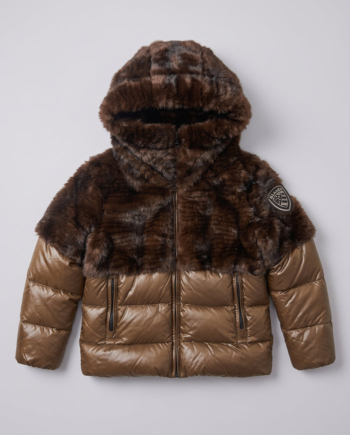 Giacca Blauer Kids Marrone in Eco Pelliccia da bambina 8 anni – fronte