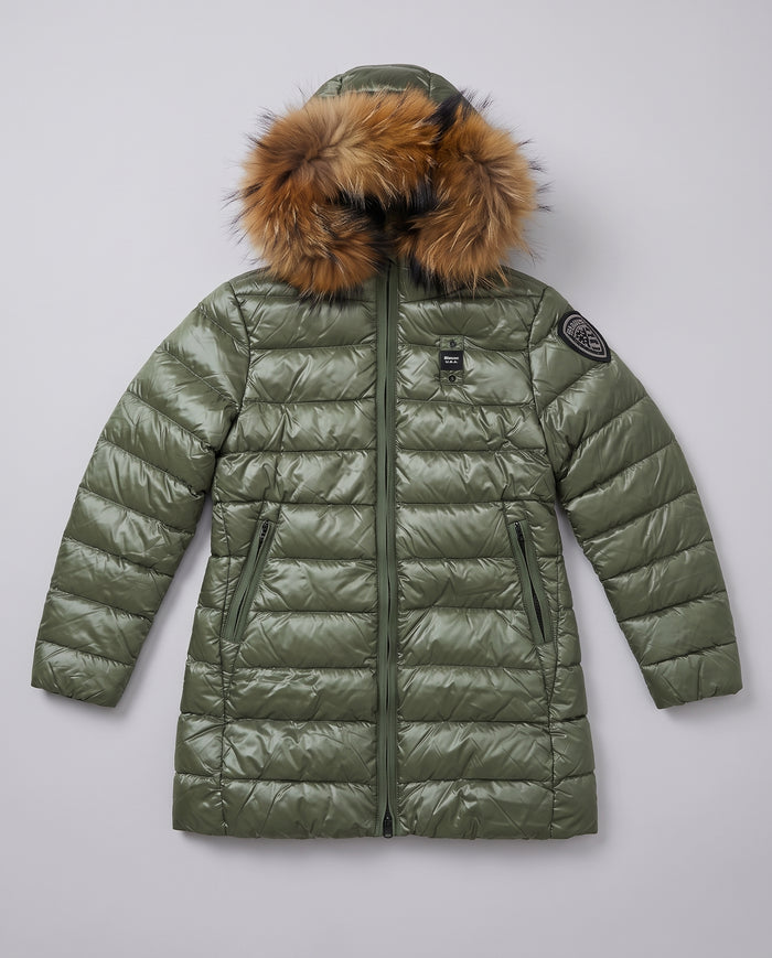 Cappotto Blauer Kids verde militare da bambina 8 anni – fronte