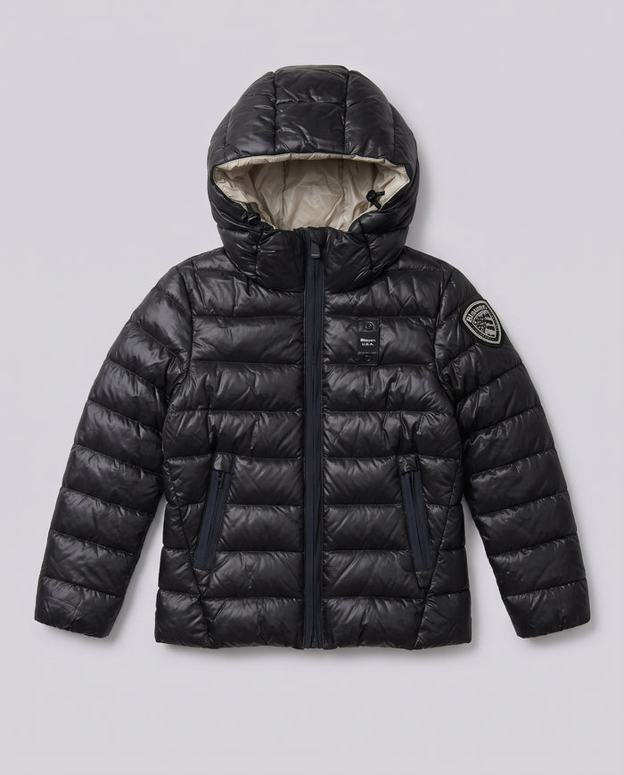 Piumino Blauer Kids Caroll Nero Lucido da bambina 8 anni – fronte