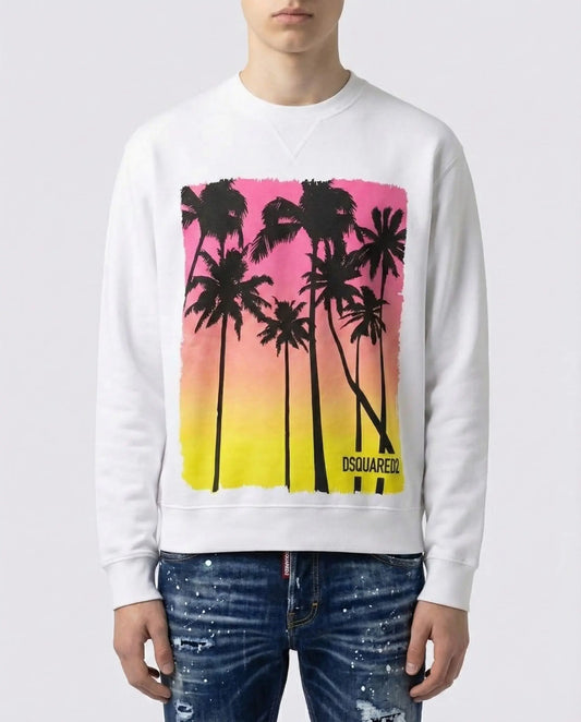 Felpa Dsquared2 | Logo Palm | Bianco Dsquared2