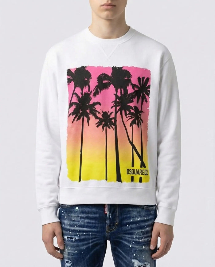 Felpa Dsquared2 | Logo Palm | Bianco Dsquared2