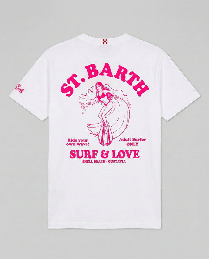 T Shirt Uomo Bianca Con Stampa SURF & LOVE | Mc2 Saint Barth Mc2 Saint Barth