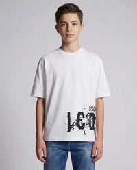 T Shirt Dsquared2 Icon | Logo Laterale Nero | Bianco Dsquared2