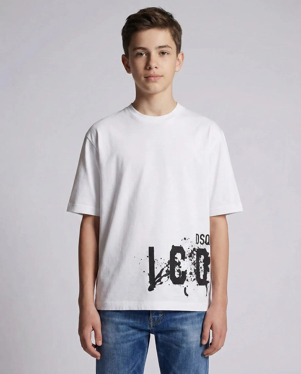 T Shirt Dsquared2 Icon | Logo Laterale Nero | Bianco Dsquared2