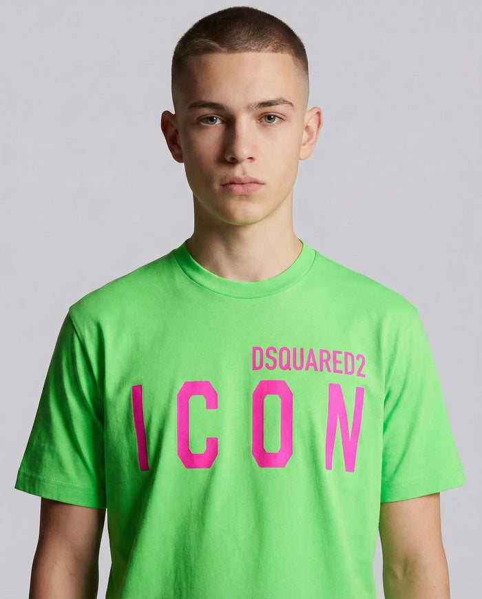 T Shirt Dsquared2 Icon | Logo Fucsia | Verde Dsquared2