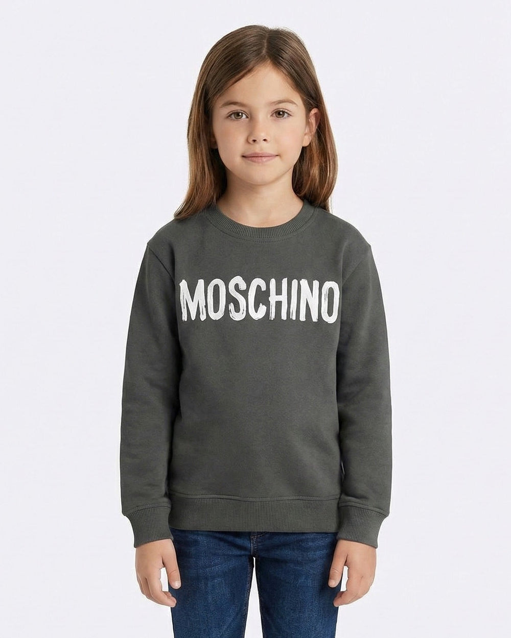 Felpa Moschino Kids | Girocollo | Logo Paint | Grigio Scuro Moschino Kids