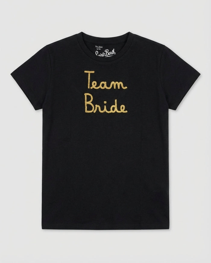 T Shirt Donna Nera Con Ricamo TEAM BRIDE | MC2 Saint Barth Mc2 Saint Barth