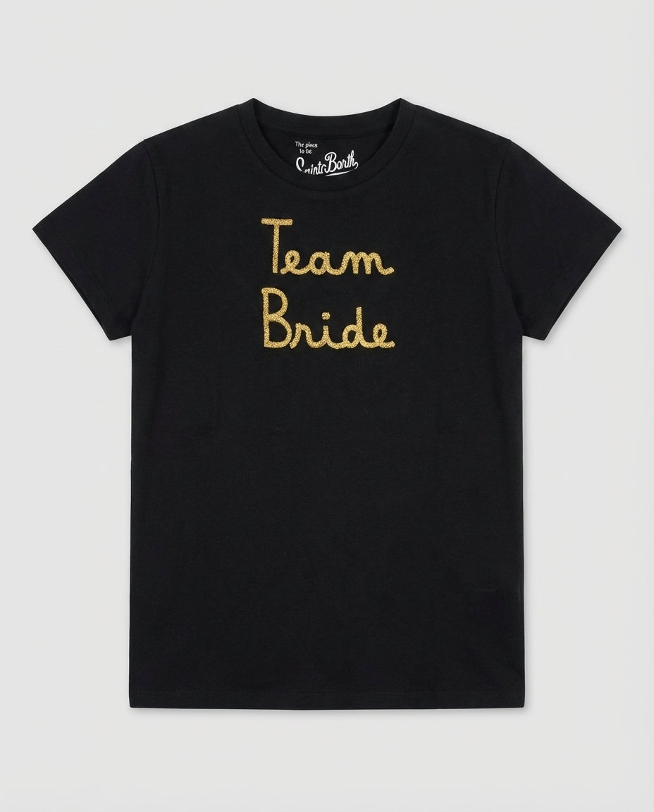 T Shirt Donna Nera Con Ricamo TEAM BRIDE | MC2 Saint Barth Mc2 Saint Barth