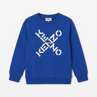 Felpa Kenzo Bambino | Logo Frontale | Blu Elettrico | Outlet Kenzo