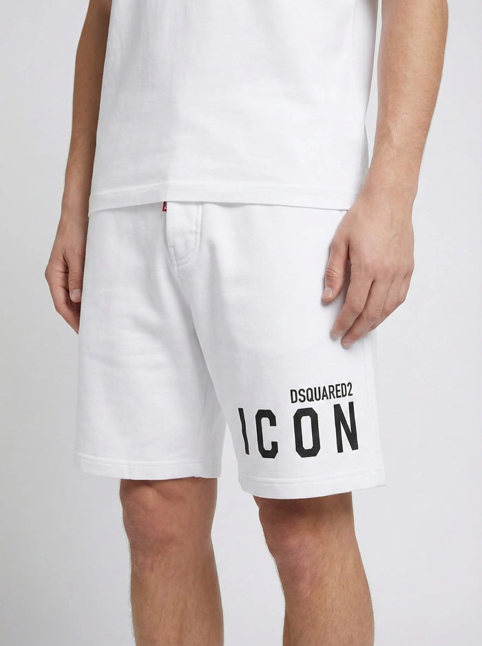 Pantaloncini Dsquared2 | Bermuda Unisex | Logo Icon | Bianco Dsquared2