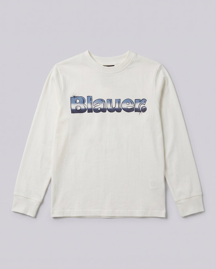 Felpa con Cappuccio Blauer Kids grigio mélange da bambino 8 anni – fronte