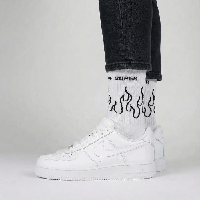 Vision Of Super | Calzini in Spugna con Fiamme | Bianco | Outlet Vision Of Super