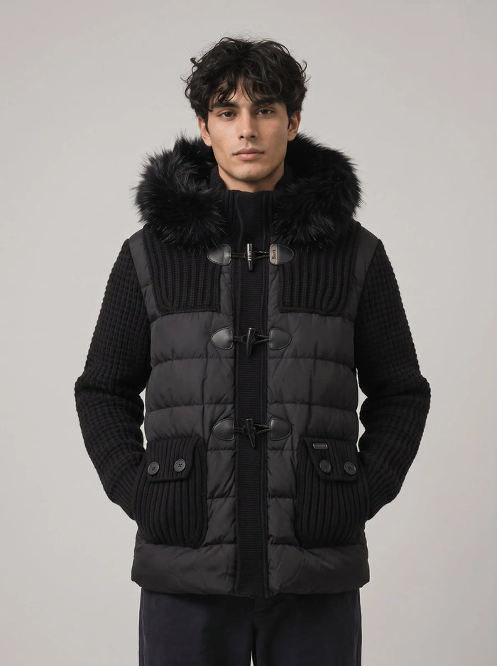 Bark Nero con Pelliccia | Piumino Unisex | Uomo e Donna Bark